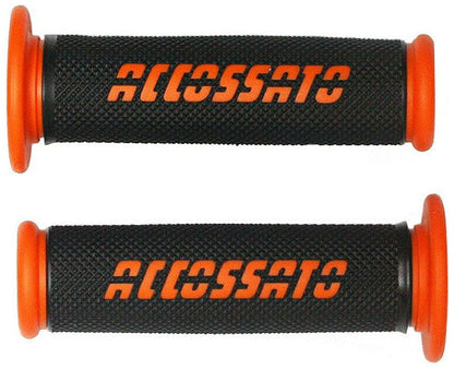 Accossato Couple of Racing Grips in Black Color with Colored Logo