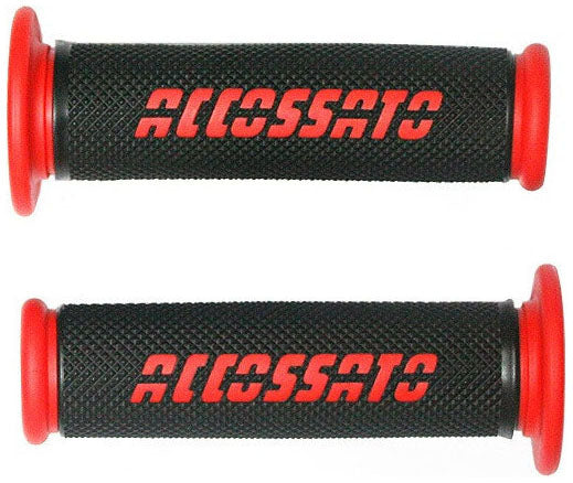 Accossato Couple of Racing Grips in Black Color with Colored Logo