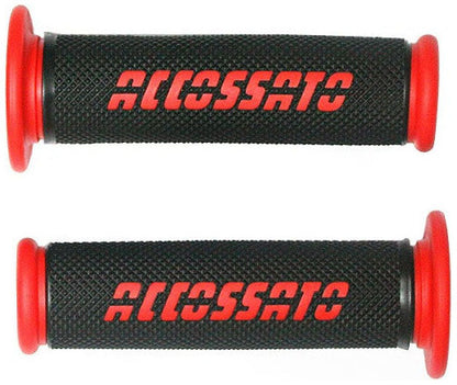 Accossato Couple of Racing Grips in Black Color with Colored Logo