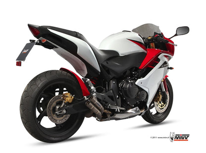 MIVV Slip-On, Double Gun Full Titanium, Standard Exhaust For Honda CBR 600 F 11-13, Hornet 600 07-13