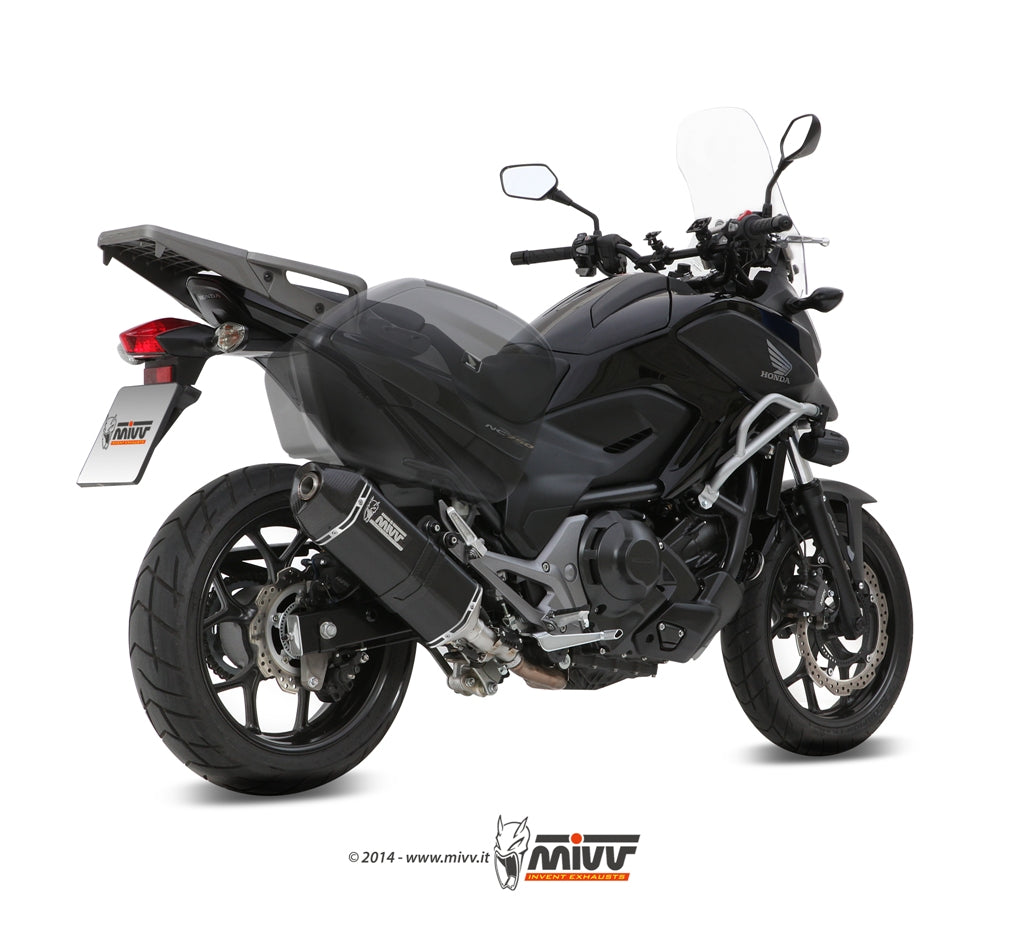 MIVV Slip-on, Speed Edge Black, Standard Exhaust For Honda Integra 700 12-13, Integra 750 14-15, NC 700 S / X 12-14, NC 750 S / X 14-15