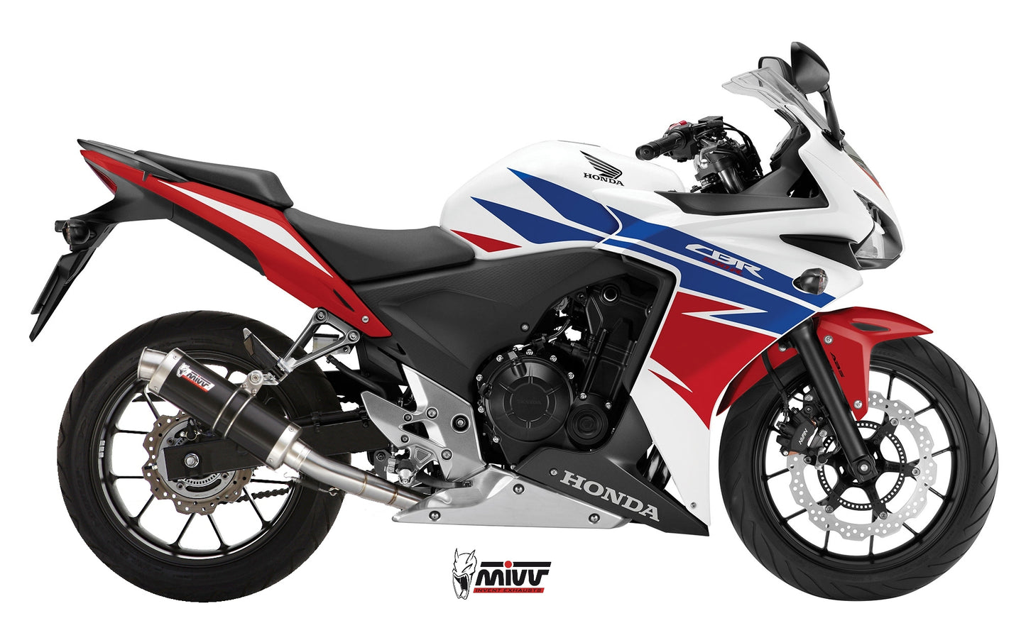 MIVV Slip-On, GP Black, Standard Exhaust For Honda CB 500 F / X 13-15, CBR 500 R 13-15