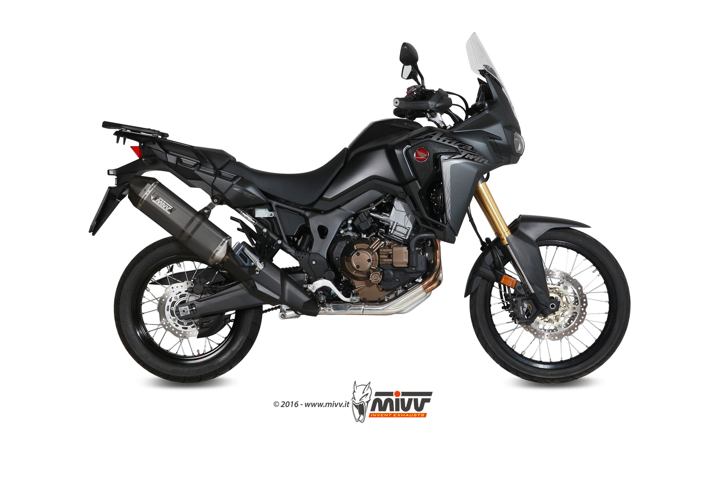 MIVV Slip-on, Speed Edge Black, Standard Exhaust For Honda CRF 1000 L Africa Twin 2016-2019