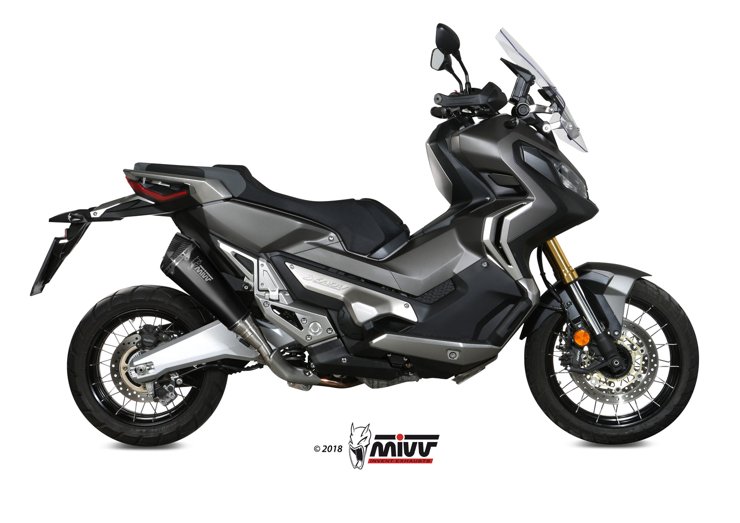 MIVV Slip-on, Delta Race Black, Standard Exhaust For Honda X-ADV 750 2017-2021