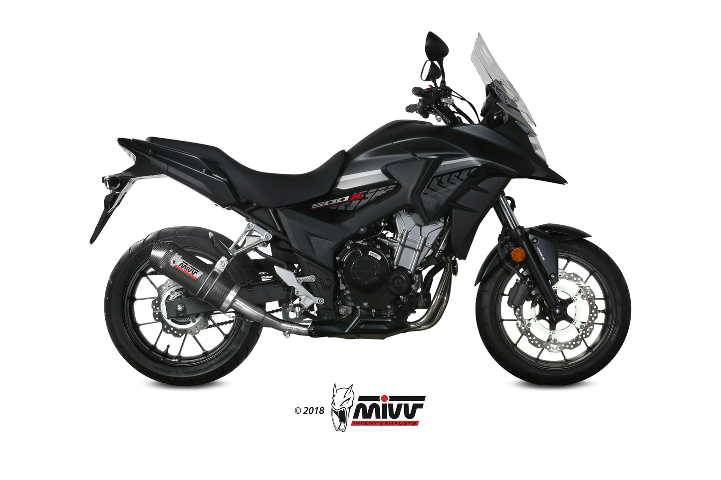 MIVV Slip-On, Oval Carbon, Standard Exhaust For Honda CB 500 X 2017-2021