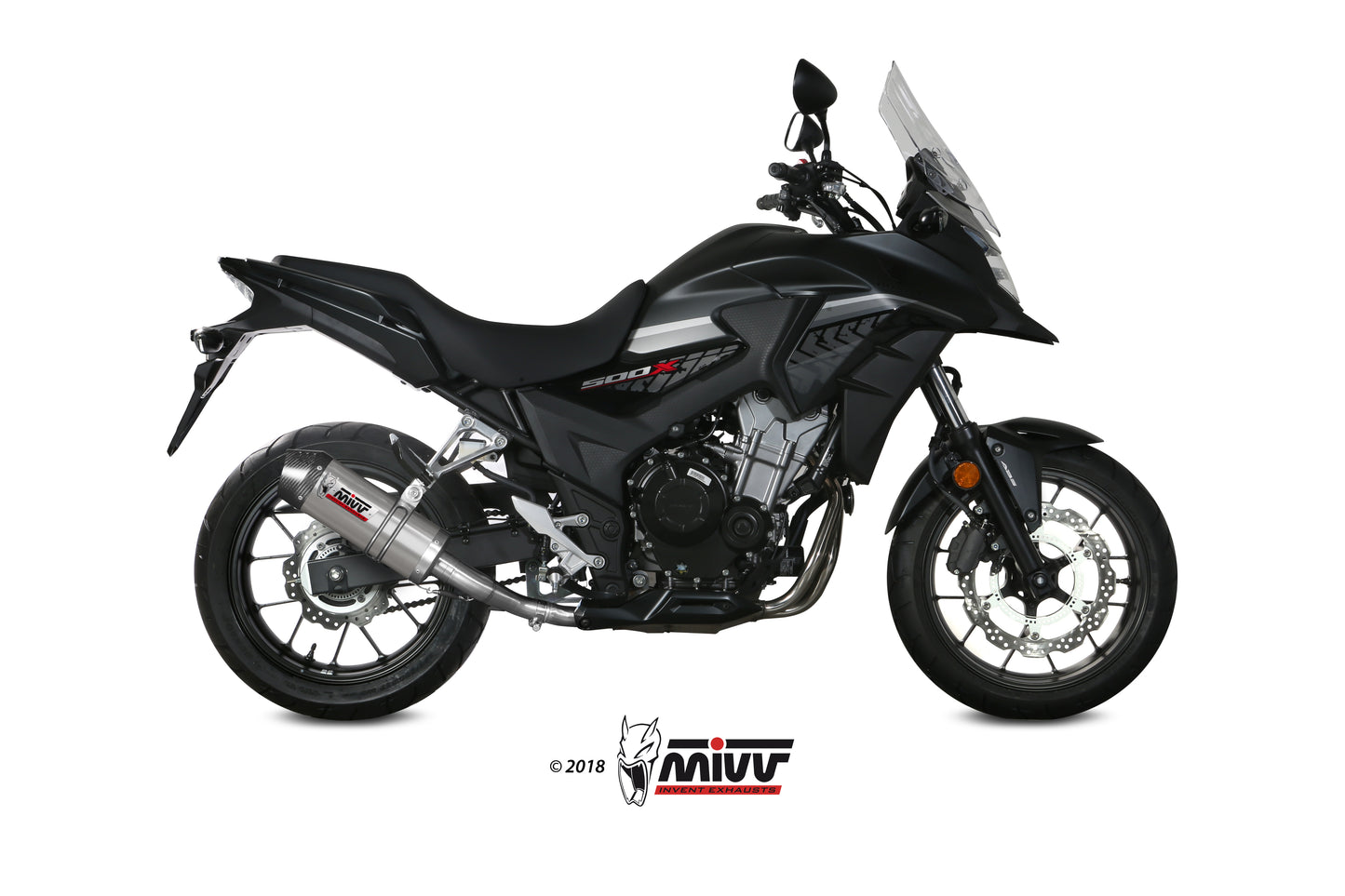 MIVV Slip-On, Oval Titan, Standard Exhaust For Honda CB 500 X 2017-2021