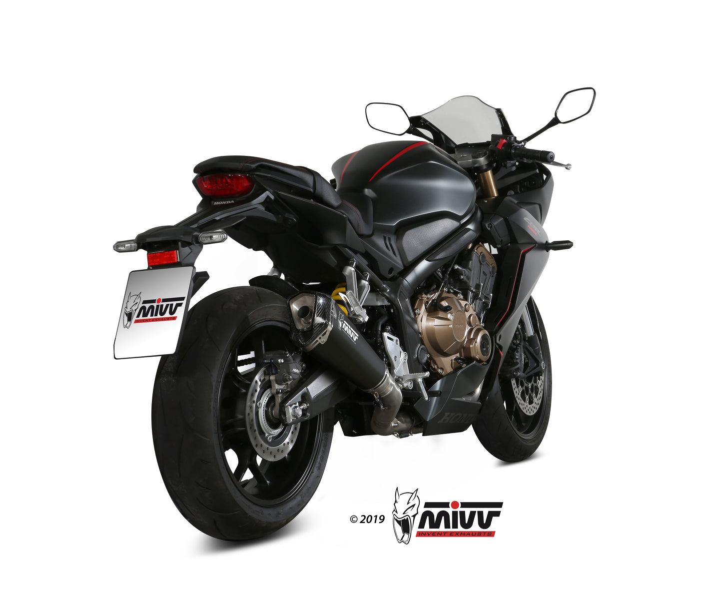MIVV Full System 4x2x1, Delta Race Black, Standard Exhaust For Honda CB 650 R 19-21, CBR 650 R 19-21