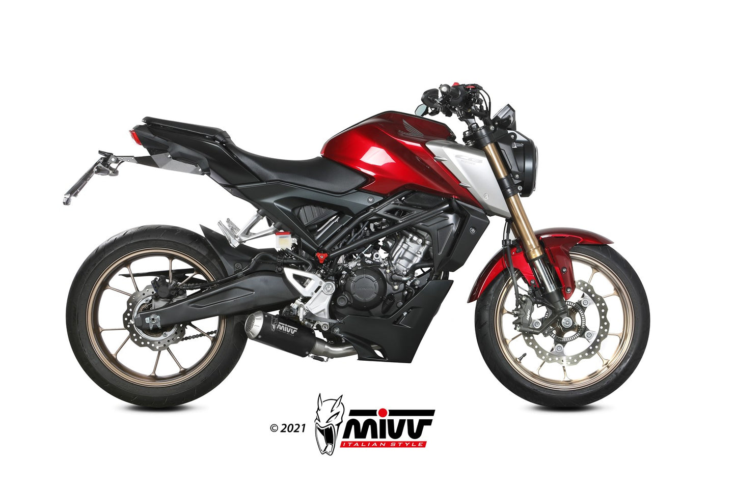MIVV Full System 1x1, MK3 Black, Standard Exhaust For Honda CB 125 R 2021