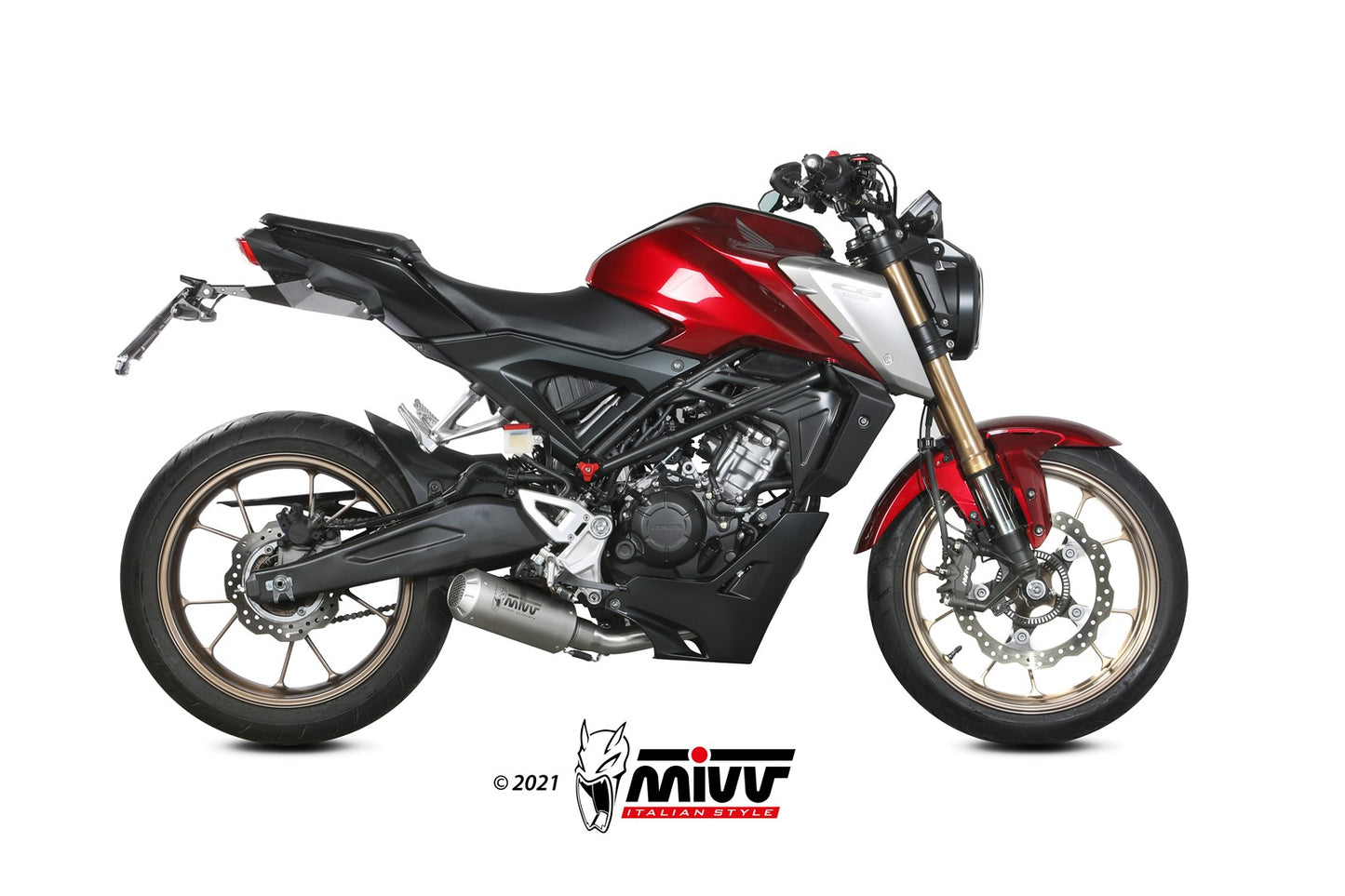 MIVV Full System 1x1, MK3 Stainless Steel, Standard Exhaust For Honda CB 125 R 2021