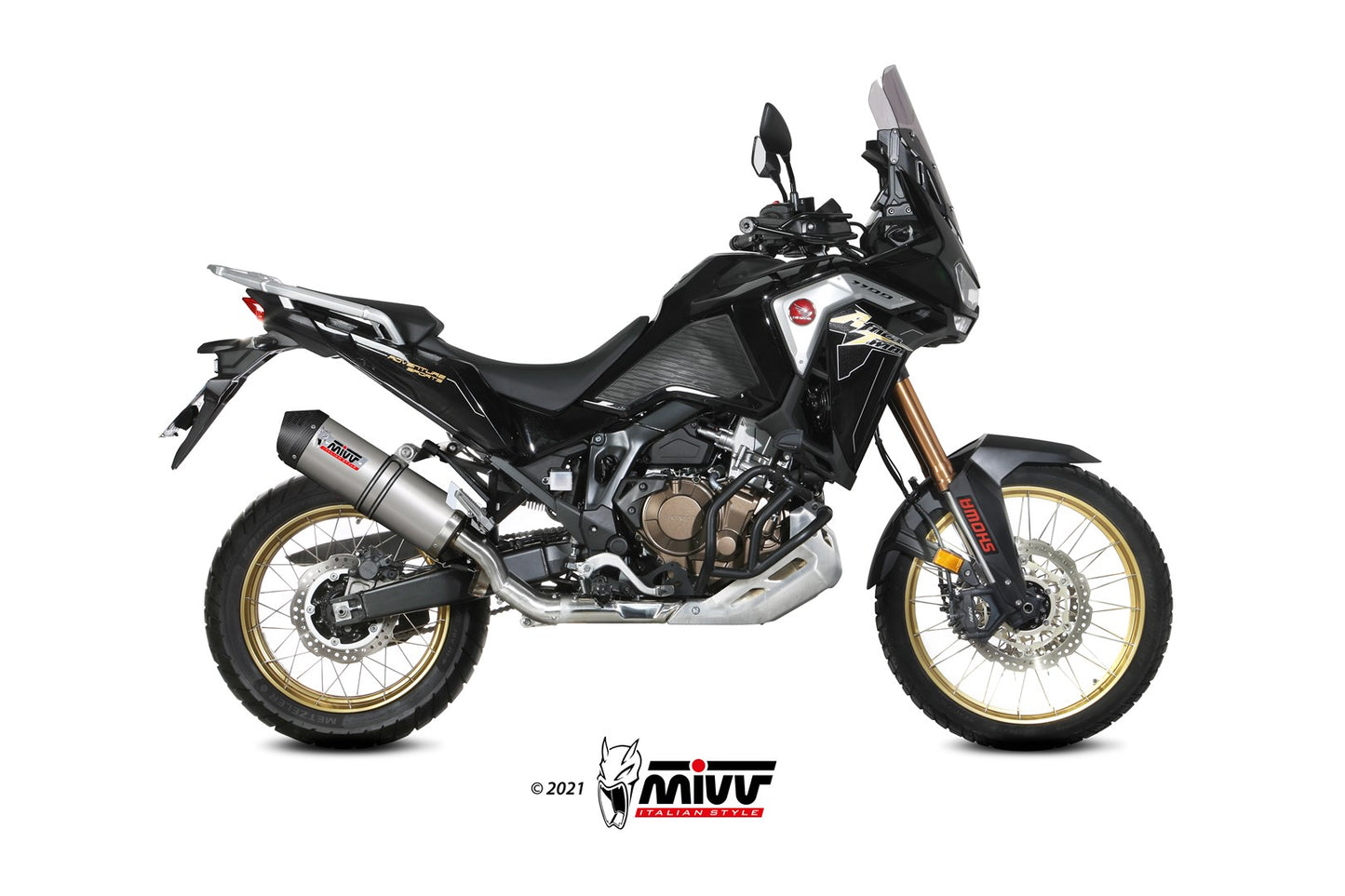 MIVV Slip-on, Oval Titan, Standard Exhaust For Honda CRF 1100 L Africa Twin 2020-2022