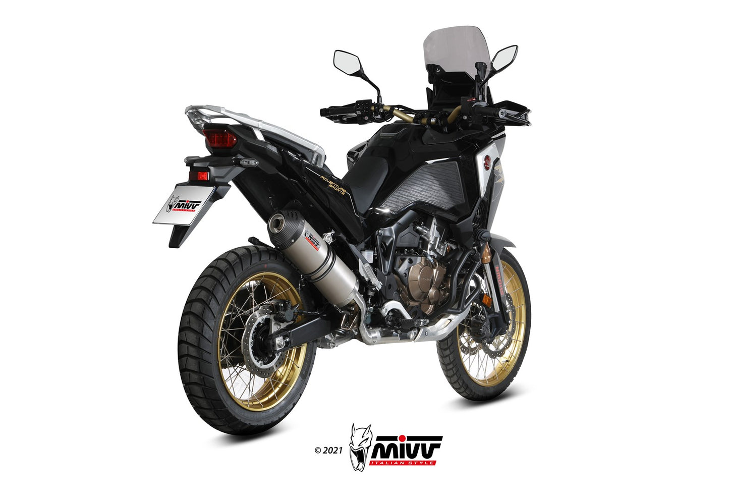 MIVV Slip-on, Oval Titan, Standard Exhaust For Honda CRF 1100 L Africa Twin 2020-2022