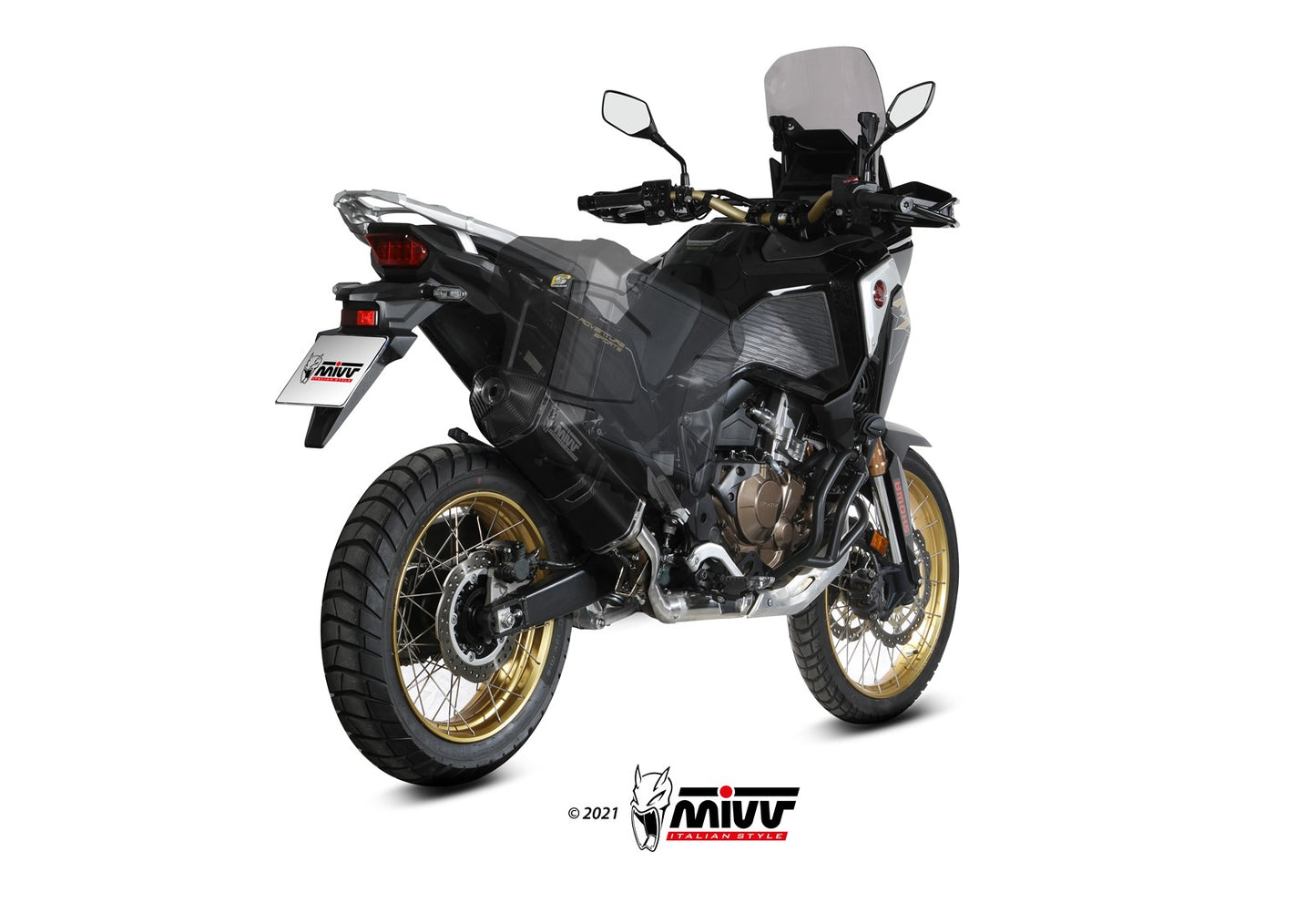MIVV Slip-on, Speed Edge Black, Standard Exhaust For Honda CRF 1100 L Africa Twin 2020-2022