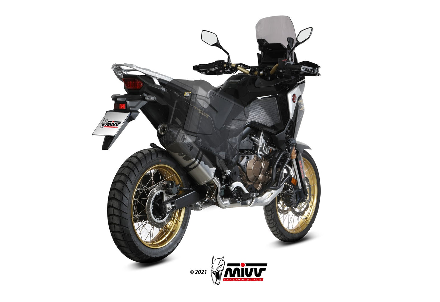MIVV Slip-on, Speed Edge Stainless Steel, Standard Exhaust For Honda CRF 1100 L Africa Twin 2020-2022