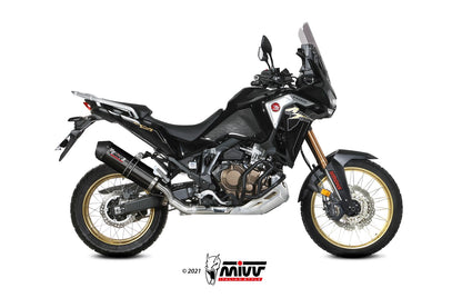 MIVV Slip-on, Oval Black, Standard Exhaust For Honda CRF 1100 L Africa Twin 2020-2022