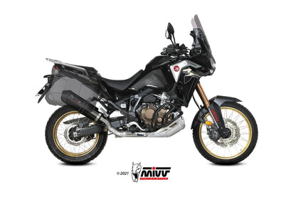 MIVV Slip-on, Oval Black, Standard Exhaust For Honda CRF 1100 L Africa Twin 2020-2022