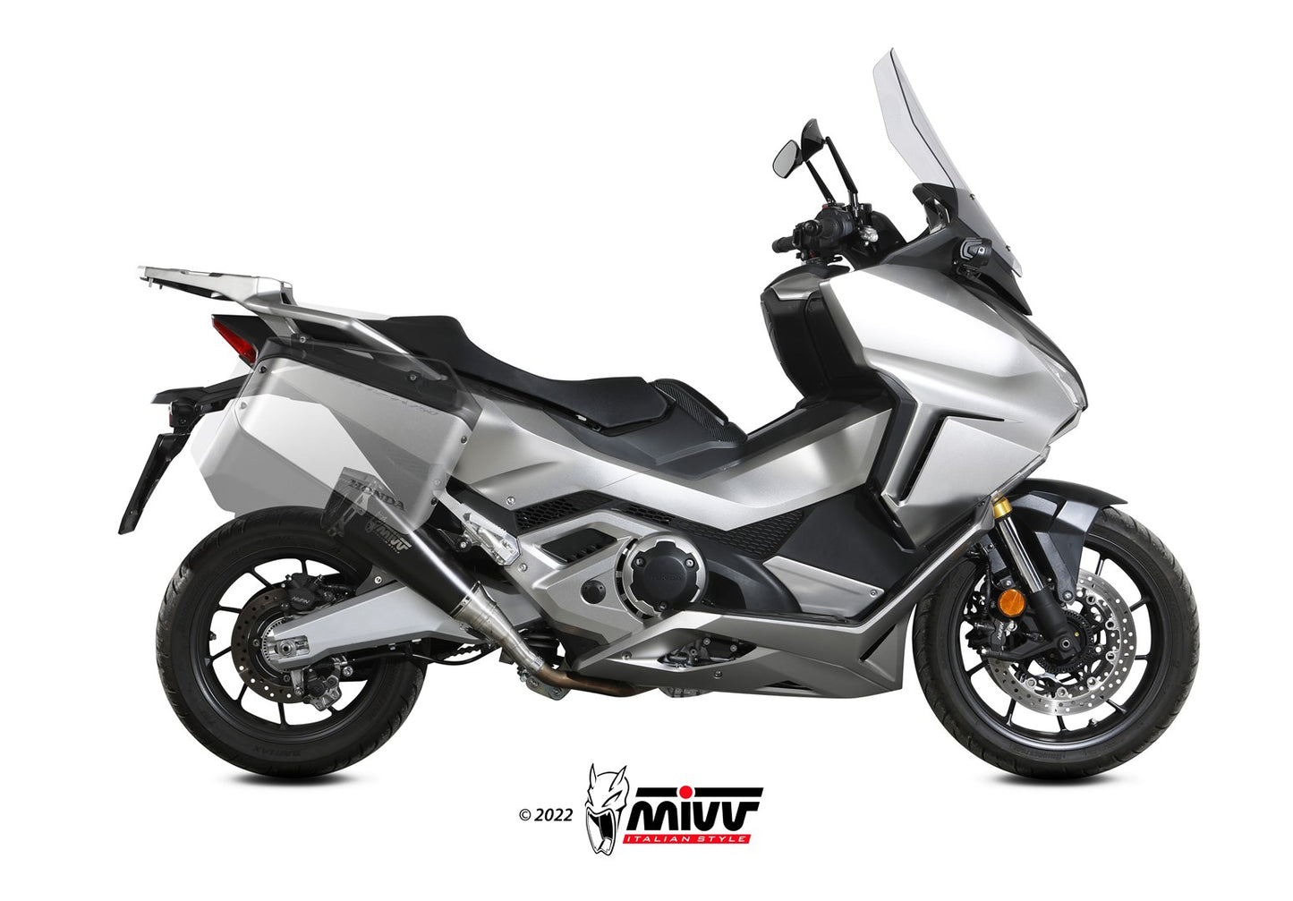MIVV Slip-on, Delta Race Black, Standard Exhaust For Honda Forza 750 2021-2022