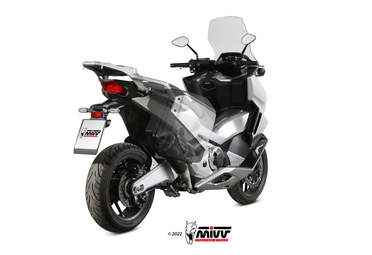 MIVV Slip-on, Delta Race Black, Standard Exhaust For Honda Forza 750 2021-2022