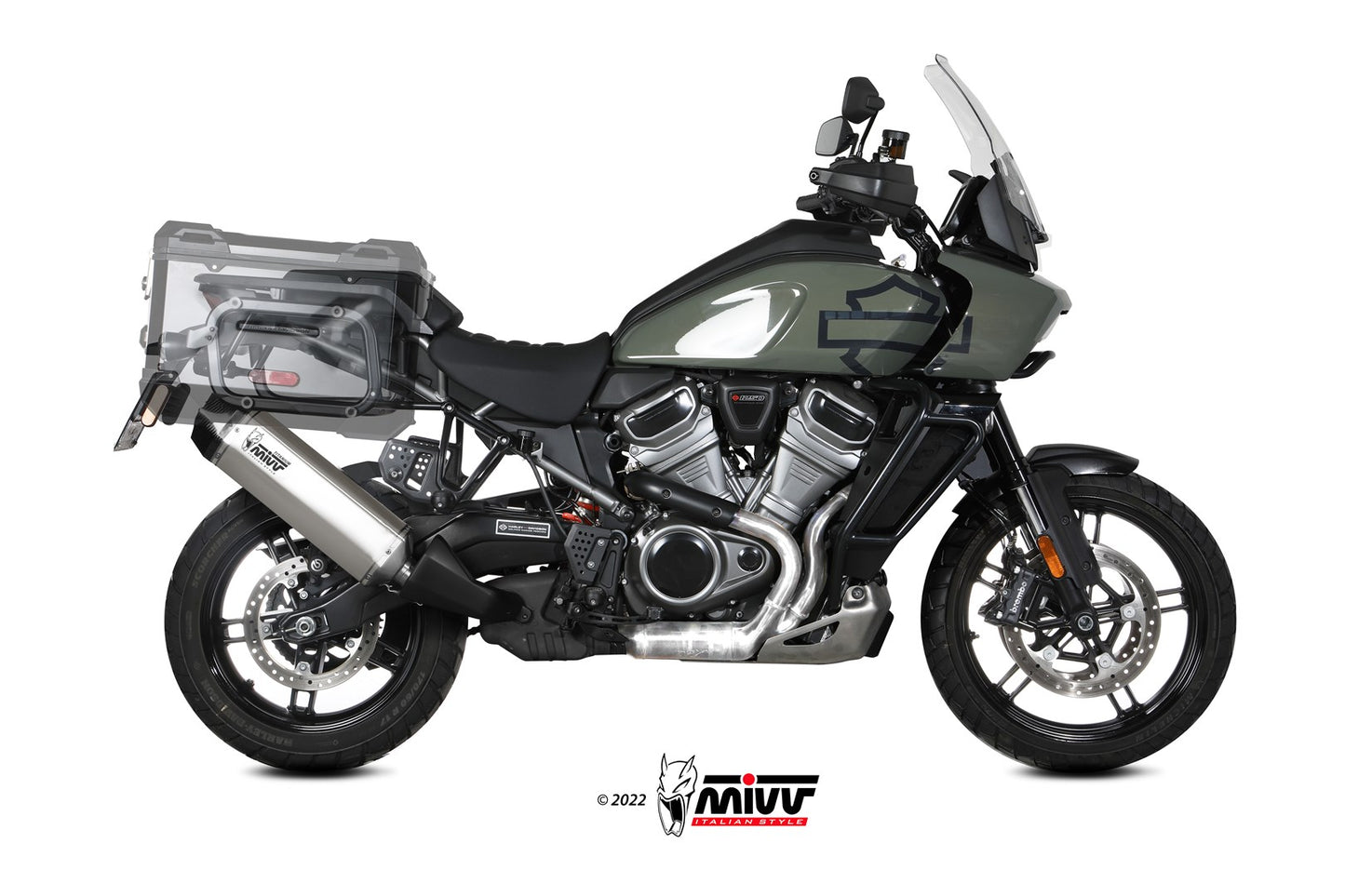 MIVV Slip-on, Speed Edge Titanium, Standard Exhaust For Harley Davidson Pan America/ Special 2021-2022