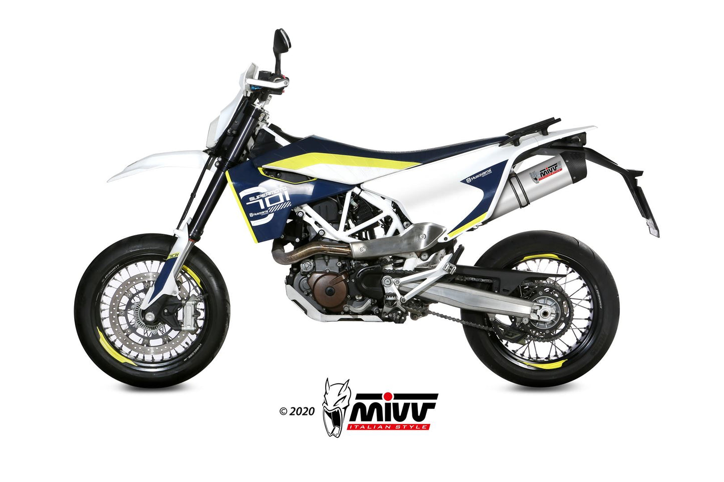 MIVV Full System 1x1, Oval Stainless Steel, Exhaust For Husqvarna 701 Enduro / Supermoto 2017-2020