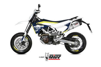 MIVV Full System 1x1, Oval Stainless Steel, Exhaust For Husqvarna 701 Enduro / Supermoto 2017-2020