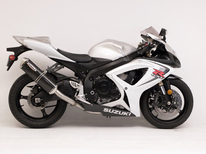Hindle Suzuki GSXR600 / 750 (06-07) Slipon Adapter w/hanger with Evolution Carbon Fiber Muffler w/ Carbon Tip