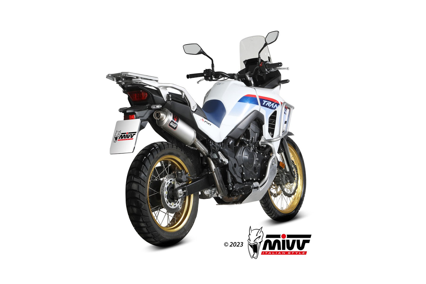 MIVV Slip-on, Dakar Stainless Steel, Standard Exhaust For Honda Transalp XL750 (2023+)