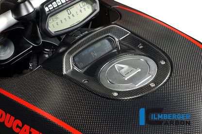 Ilmberger Carbon Instrument Cover at the Tank Carbon for the Ducati Diavel 2011 - 2014