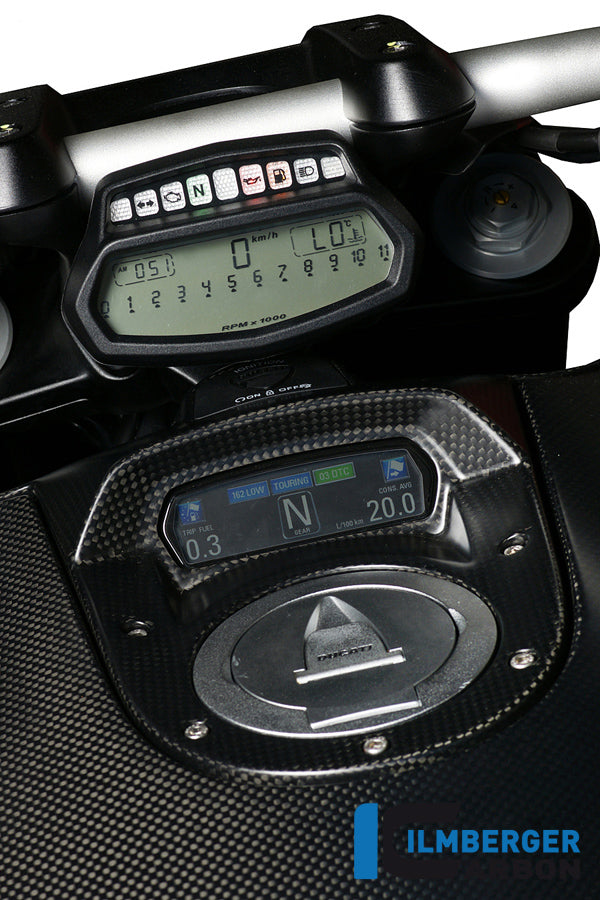 Ilmberger Carbon Instrument Cover at the Tank Carbon for the Ducati Diavel 2011 - 2014