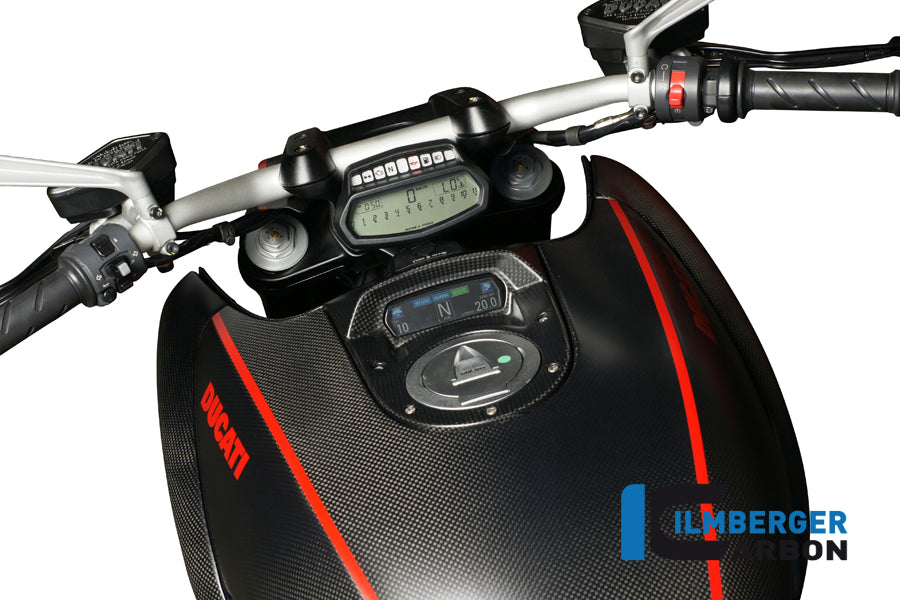 Ilmberger Carbon Instrument Cover at the Tank Carbon for the Ducati Diavel 2011 - 2014