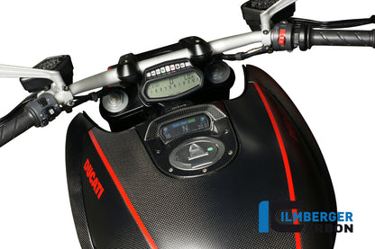 Ilmberger Carbon Instrument Cover at the Tank Carbon for the Ducati Diavel 2011 - 2014