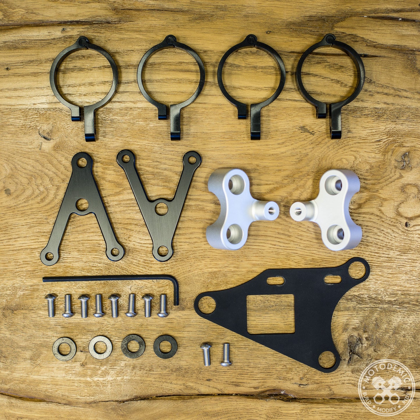 Motodemic Triumph Single Headlight Conversion Bar Mount Kit for Street Triple 675