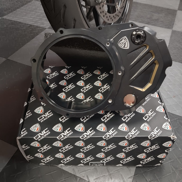CNC Racing Bi-Color Clear Wet Clutch Cover BASE for most Wet Clutch Ducati's