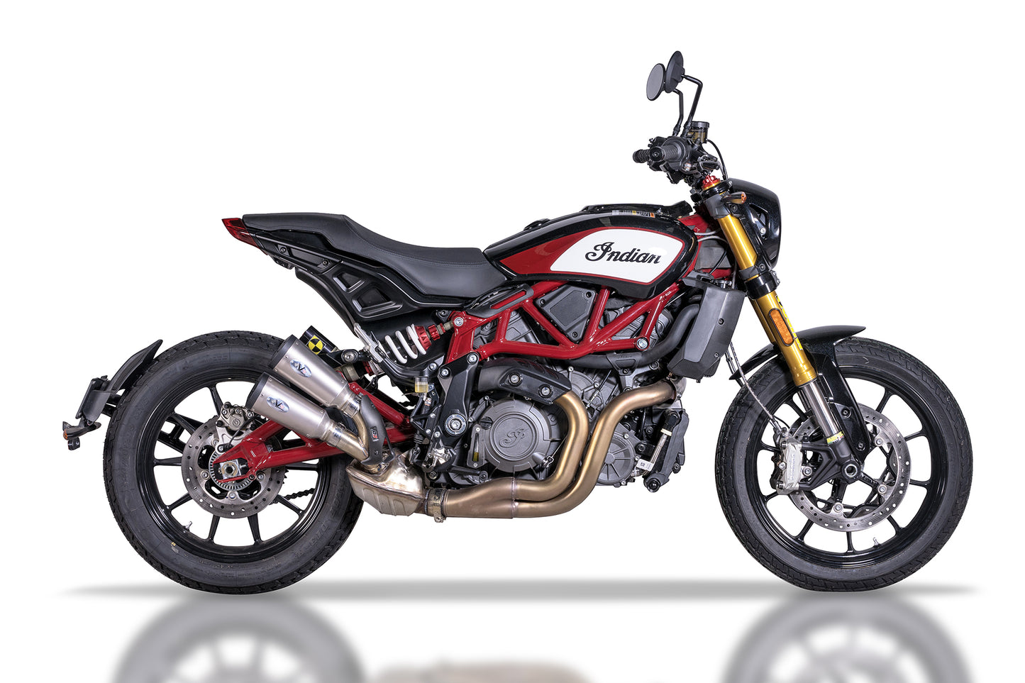 QD Exhaust Twin V-PERFORMANCE Exhaust for the Indian FTR 1200 (Flat Track Racer) (18-20 Euro 4 only)