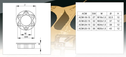Gilles ACM Titanium Axle Nut M22 x1.5 for the Honda CB1300  CBR1000RR  CBR600RR  RC51 SP1 VTR1000  and RC51 SP2 VTR1000