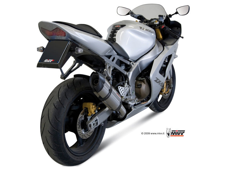 MIVV Slip-on, Suono Stainless Steel, Standard Exhaust For Kawasaki ZX-6RR / ZX-6R 636 2003-2004