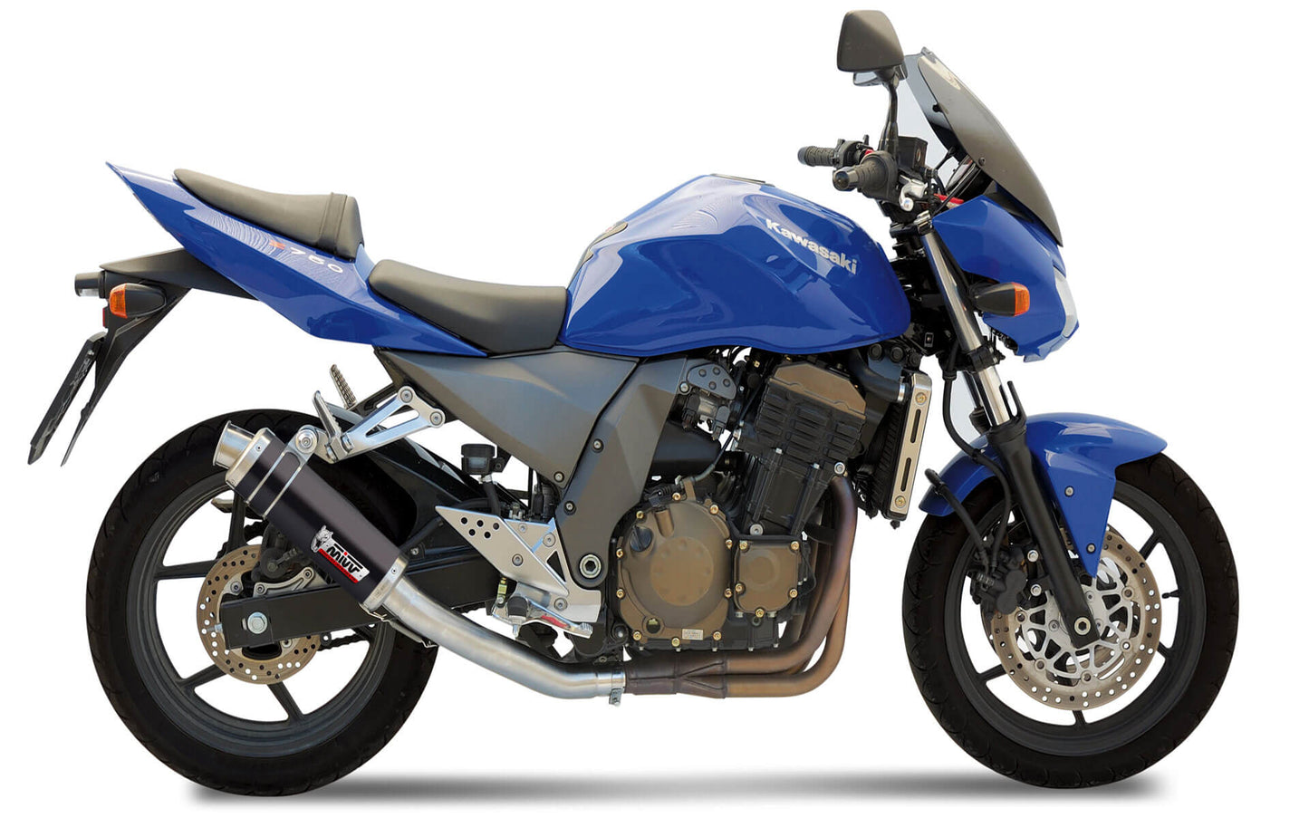 MIVV Slip-on, GP Black, Standard Exhaust For Kawasaki Z750 2004-2006