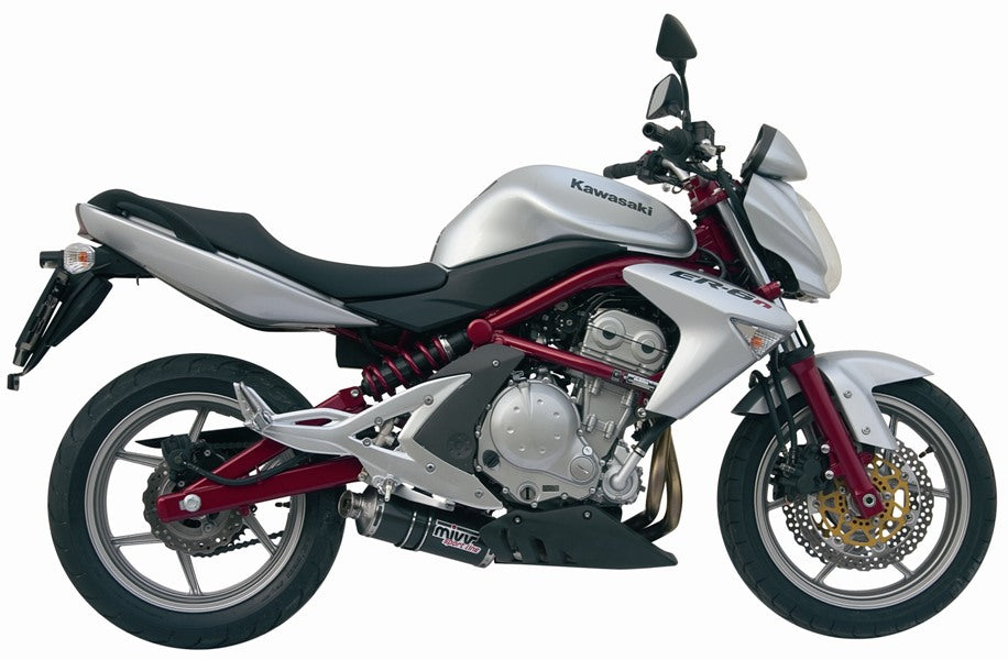 MIVV Slip-on, Oval Carbon, Standard Exhaust For Kawasaki ER-6N / F 05-11, Versys 650 06-14