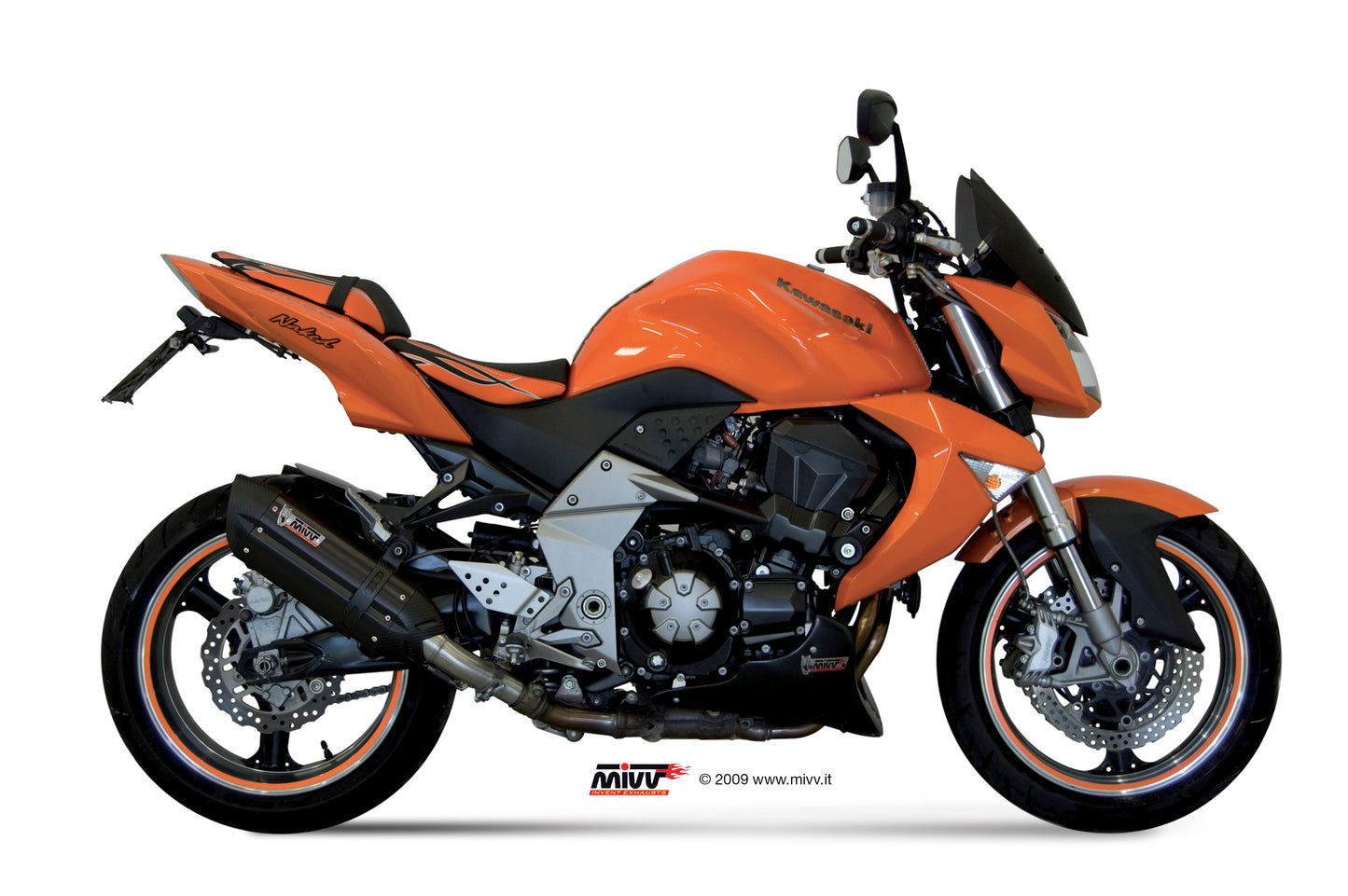 MIVV 2 Slip-on, Suono Black, Standard Exhaust For Kawasaki Z1000 2007-2009