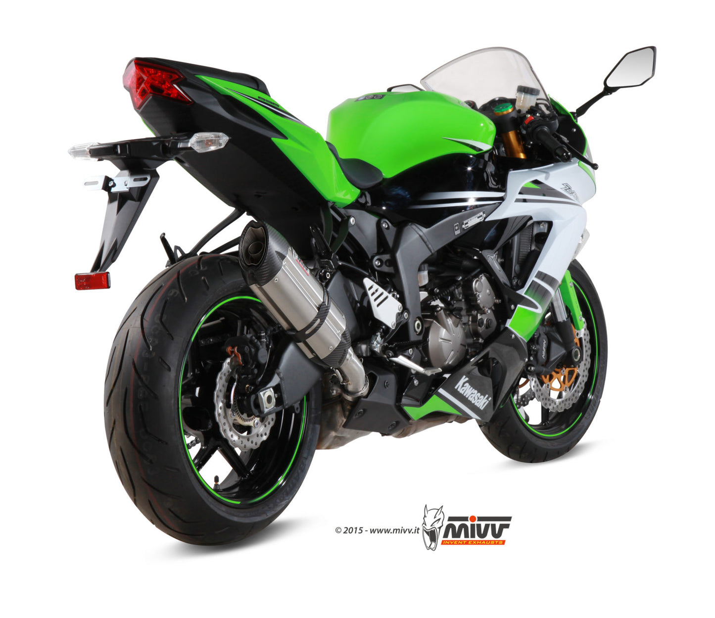 MIVV Slip-on, Suono Stainless Steel, Standard Exhaust For Kawasaki ZX-6R 09-16, ZX-6R 636 13-16