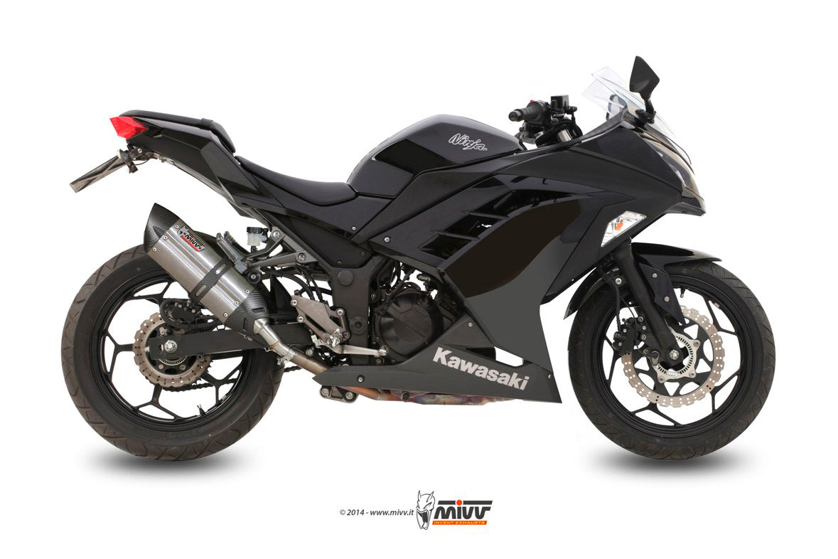 MIVV Slip-on, Suono Stainless Steel, Standard Exhaust For Kawasaki Ninja 300 13-16, Z300 15-16