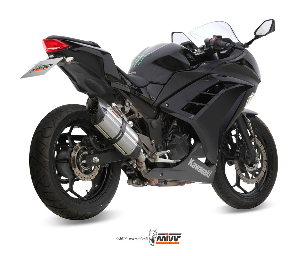 MIVV Slip-on, Suono Stainless Steel, Standard Exhaust For Kawasaki Ninja 300 13-16, Z300 15-16
