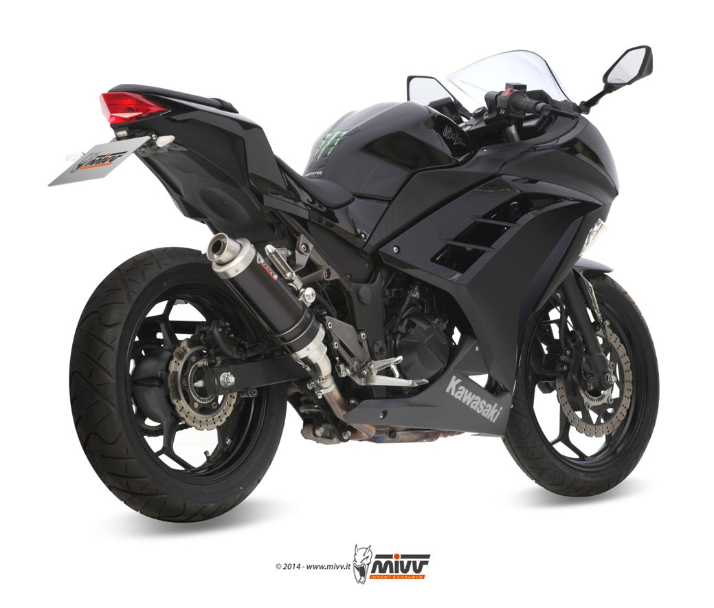 MIVV Slip-on, GP Black, Standard Exhaust For Kawasaki Ninja 300 13-16, Z300 15-16