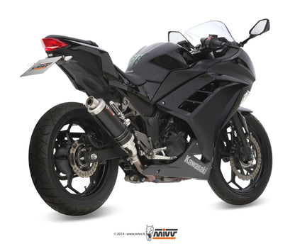 MIVV Slip-on, GP Black, Standard Exhaust For Kawasaki Ninja 300 13-16, Z300 15-16