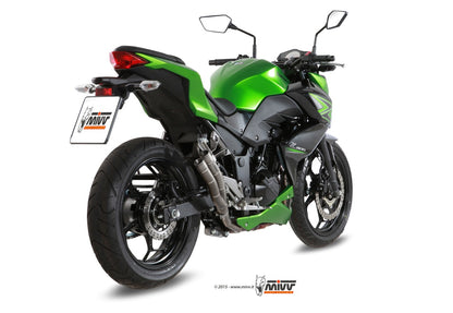 MIVV Slip-on, Double Gun Full Titanium, Standard Exhaust For Kawasaki Ninja 300 13-16, Z300 15-16