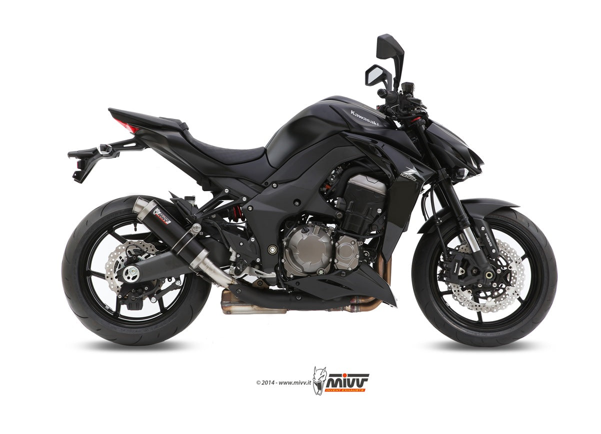 MIVV 2 Slip-on, GP Black, Standard Exhaust For Kawasaki Z1000 / Z1000 R Edition 2014-2020