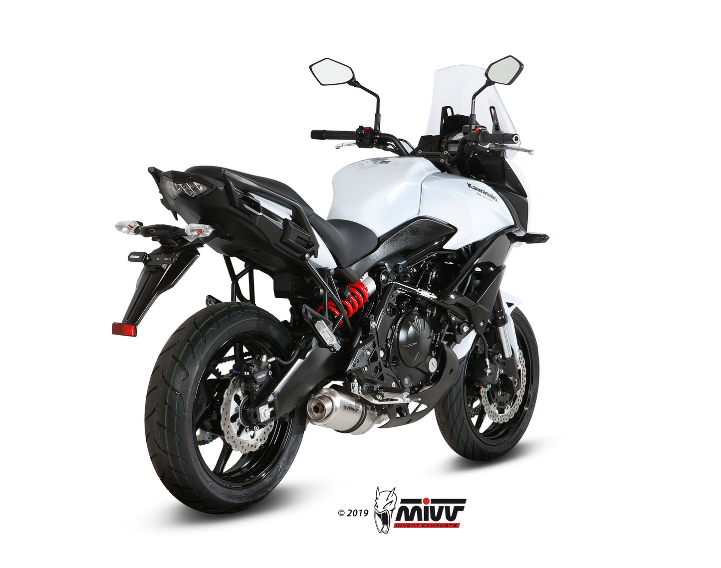 MIVV Full System 2x1, Oval Stainless Steel, Standard Exhaust For Kawasaki Versys 650 2015-2022