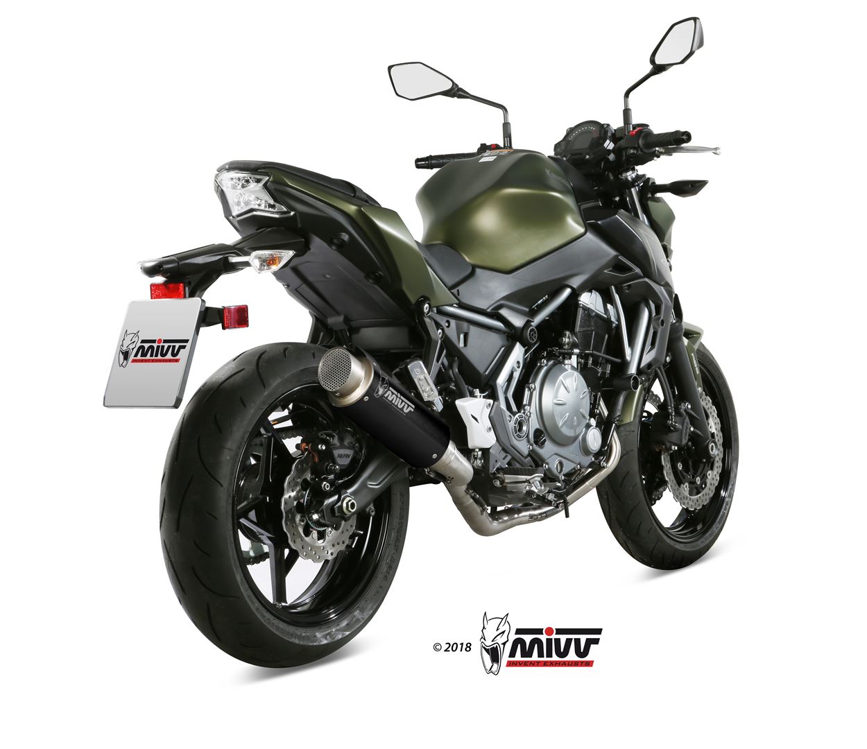MIVV Full System 2x1, GPpro Black, Alto/High up Exhaust For Kawasaki Ninja 650 / Z650 2017-2022
