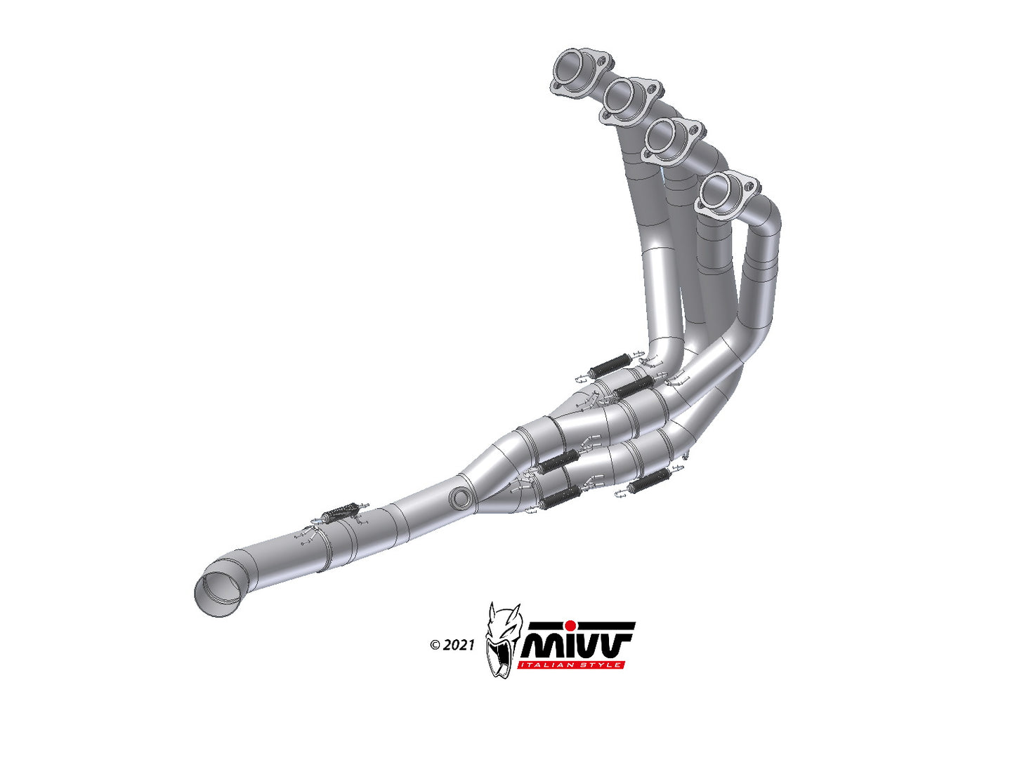 MIVV No-kat full collectors (fits on both MIVV and original silencers) Exhaust For Kawasaki Z900 2017-2019