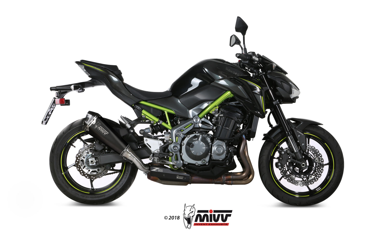 MIVV Slip-on, Delta Race Black, Standard Exhaust For Kawasaki Z900 17-19, Z900 A2 (35 KW / 70 KW) 17-22
