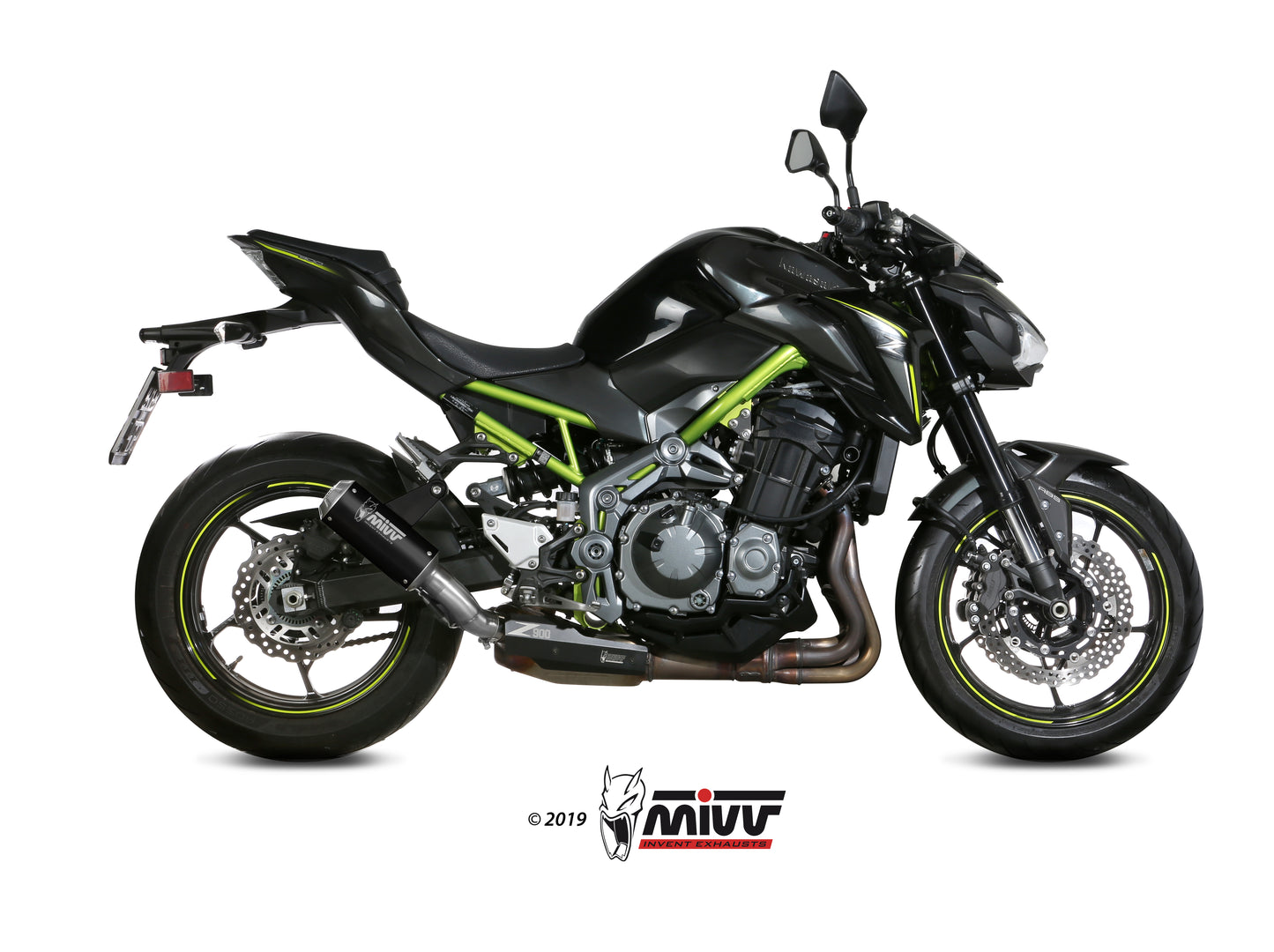 MIVV Slip-on, MK3 Black, Standard Exhaust For Kawasaki Z900 17-19, Z900 A2 (35 KW / 70 KW) 17-22